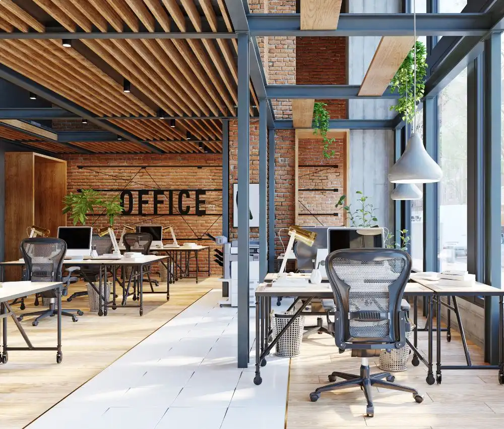 office space with workstations