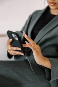 Woman scrolling on phone