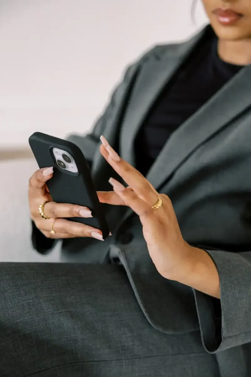 Woman scrolling on phone