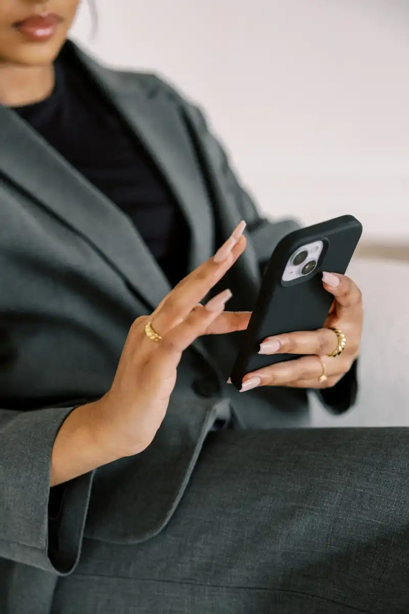 Woman scrolling on phone